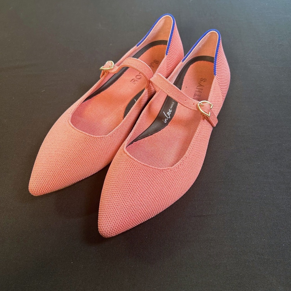 Rothy's The Point Tulip pink mary janes shoes flats US size 6 pointed toe